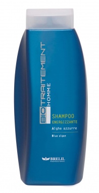 Homme shampooing nergisant algues bleues